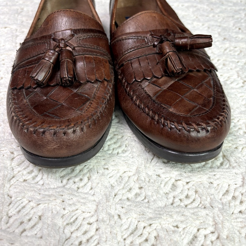 Giorgio Brutini Leather Kiltie Tassel Loafers Shoes Men's Size 8 M Brown